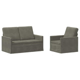 Sofa Set 2 pcs Light Grey Corduroy Fabric 3433242