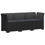 3-Seater Garden Sofa with Cushions Rattan Look PP Anthracite 3443821