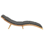 Sun Lounger Dark grey 188 x 55 x 59 cm Solid teak wood 42008390