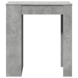 ZNTS Bar Table with Racks Concrete Grey 95x47x103.5 cm Engineered Wood 854385