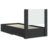 Bed Frame with Storage and Headboard Black 75 x 190 cm 3414166