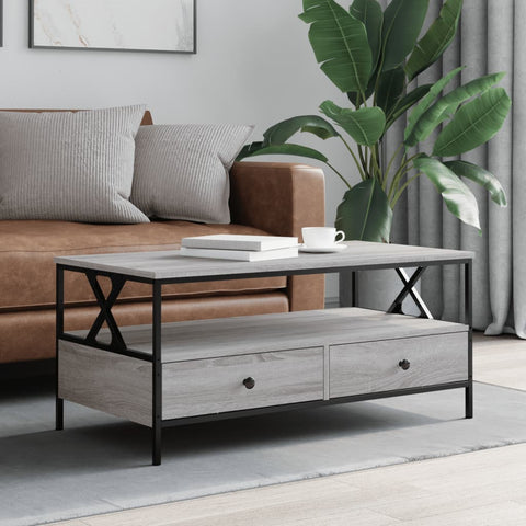 ZNTS Coffee Table Grey Sonoma 100x51x45 cm Engineered Wood 835302