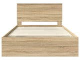 Bed Frame with Headboard Sonoma 100 x 200 cm Solid Pine Wood 3411048