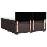 Box Spring Bed with Mattress Dark Brown 180x200 cm Fabric 3285984