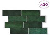 Decorative Stickers 20 pcs Dark Green 29 x 21 cm 42046142