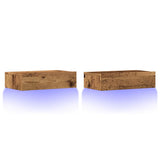 TV Cabinets with LED Lights 2 pcs Old Wood 60x35x15.5 cm 856344