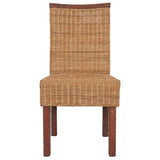 Dining Chairs 6 pcs Brown Natural Rattan 274203