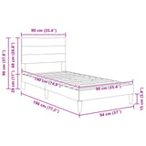 Bed Frame with Headboard Black 90 x 190 cm Fabric 42027614