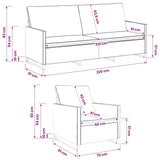 Sofa Set 2 pcs Brown Faux Suede Fabric 3433130