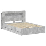 Bed Frame with Storage Concrete Grey 150 x 200 cm 3434053