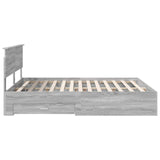 Bed Frame with Drawer Grey Sonoma 160 x 200 cm Engineered Wood 3410875