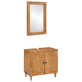 Bathroom Furniture Set with Shelf 2 pcs Brown Engineered Wood 3310066