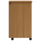 Rolling Cabinet with Drawers MOSS Honey Brown Solid Wood Pine 355888