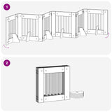 Foldable Dog Gate with Stands 6 pcs Old Wood 362 cm 892161