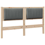 Upholstered Headboard Brown 135 cm Solid Pine Wood 879070