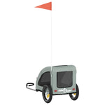 ZNTS Pet Bike Trailer Grey Oxford Fabric and Iron 93951
