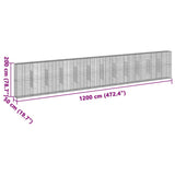 Gabion Basket with Cover 1200x50x200 cm Galvanised Iron 3295177