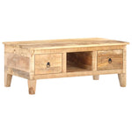 ZNTS Coffee Table 100x55x40 cm Rough Mango Wood 320236