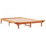Bed Frame with Side Tables Wax Brown 160 x 220 cm 873252