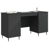 Desk with Shelf Black 142.5 x 50 x 75 cm Engineered Wood 3414604