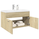 Bathroom Sink Cabinet with Built-in Basin Sonoma Oak 3324984
