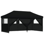 Foldable Party Tent Pop-Up with 4 Sidewalls Black 4004958