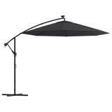 Cantilever Garden Parasol Black Polyester fabric, steel pole Large 47136