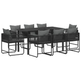 Garden Dining Set 9 pcs Black and Anthracite 160 x 80 x 73 cm 3448909