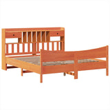 Bed Frame without Mattress Wax Brown 200x200 cm Solid Wood Pine 3323367