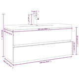 Sink Cabinet with Built-in Basin Smoked Oak Engineered Wood 3152888