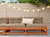 Garden Middle Sofa Solid Pine Wood Wax Brown 124 x 62 x 70.5 cm 865496