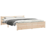 Bed Frame without Mattress Solid Wood 150x200 cm King Size King Size 815049