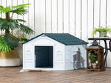 Blue All-Weather Plastic Dog House Easy Setup Puppy Shelter for Medium and Small Dogs 86665119