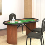 ZNTS 10-Player Poker Table Green 160x80x75 cm 80408
