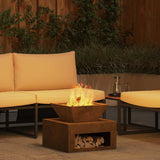 Fire Pit Rusty 50 x 50 x 40 cm Weathering Steel 874584