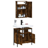 2 Piece Bathroom Furniture Set Smoked Oak Engineered Wood 3214777