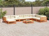 9 Piece Garden Sofa Set Wax Brown Solid Wood Pine 3299582