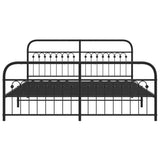 Metal Bed Frame without Mattress with Footboard Black 183x203cm 376622