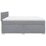 Box Spring Bed with Mattress Light Grey 180x200 cm Fabric 3285981