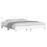 Bed Frame with LED without Mattress White 200x200 cm 3207518