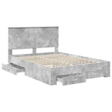 Bed Frame Concrete Grey 150 x 200 cm Engineered Wood 3409636