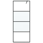Walk-in Shower Wall Black 80x195 cm Half Frosted ESG Glass 152125