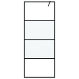 Walk-in Shower Wall Black 80x195 cm Half Frosted ESG Glass 152125