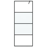 Walk-in Shower Wall Black 80x195 cm Half Frosted ESG Glass 152125