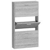 Shoe Cabinet Grey Sonoma 59x17x108 cm Engineered Wood 342532