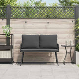 Garden Bench with Cushion Anthracite 114 x 64 x 90cm Steel 4108261