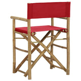 Director's Chair Set of 2 Red Bamboo, Polyester Standard 313031