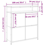 Shoe Cabinet with 4 Flip-Drawers Brown Oak 100x34x112 cm 3214417