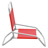 Folding Beach Chairs 2 pcs Red Fabric 310367