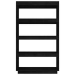 Book Cabinet/Room Divider Black 80x35x135 cm Solid Pinewood 810893